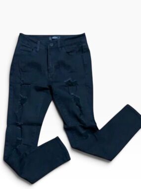 Black Label Women's Black Slim Distressed Jeans Size 26/1